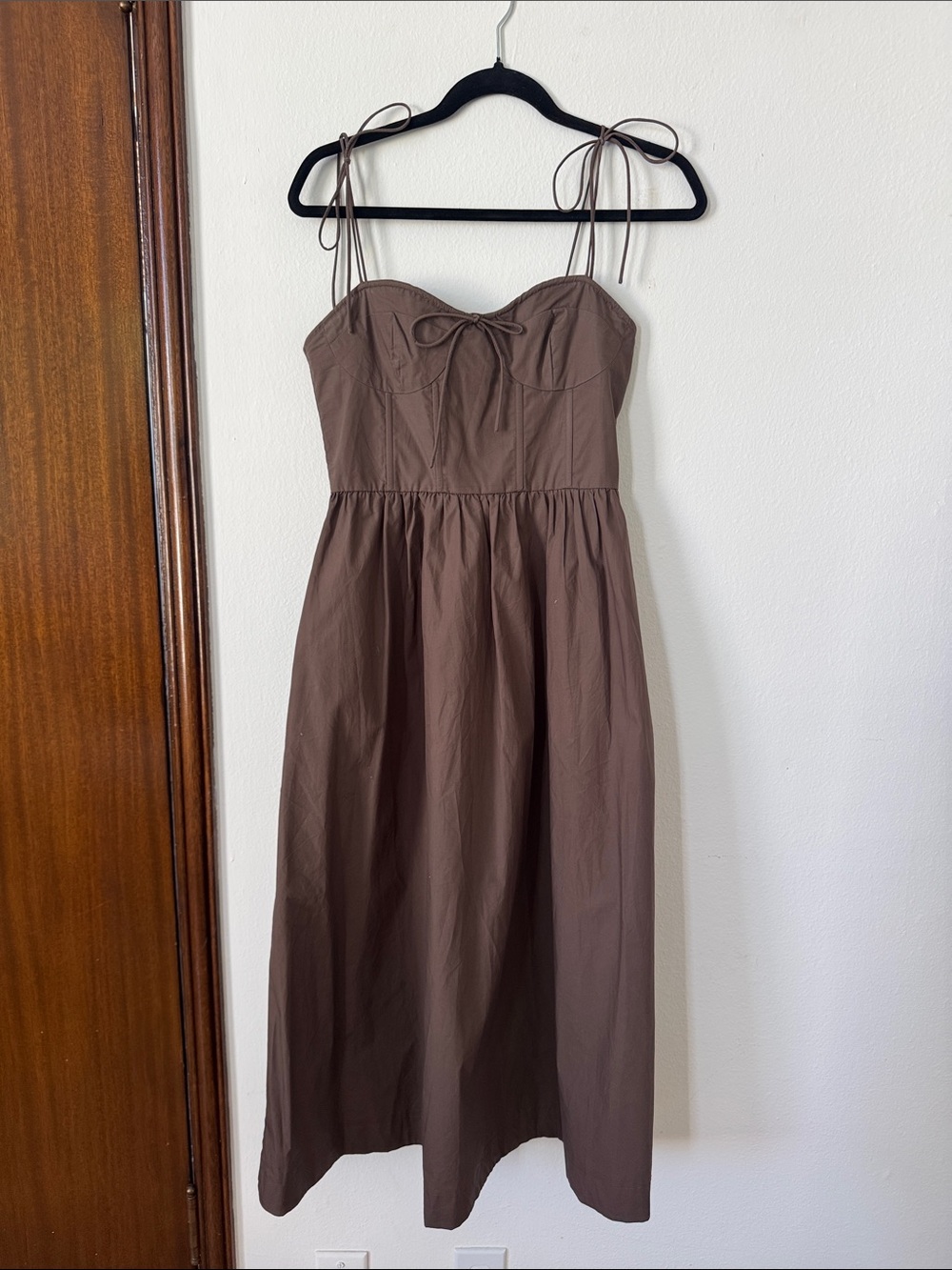 Corset Detail 100% cotton poplin midi dress